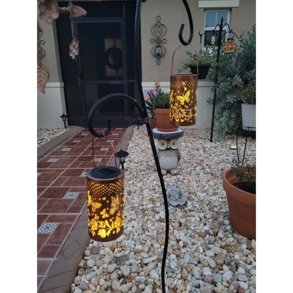 Solar Lantern Lights Outdoor Hanging Metal Decor Lanterns-Waterproof LED - Picture 2 of 2
